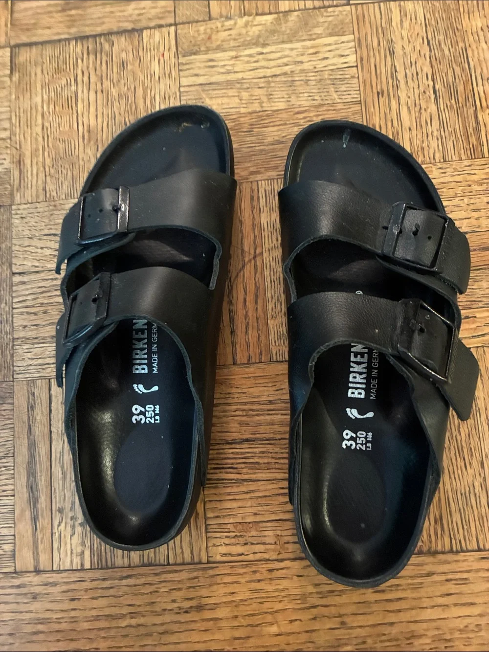 Birkenstock Black Leather Arizona Sandals